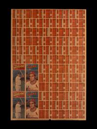 An Uncut Sheet of 1972 Topps Baseball Cards Featuring Nolan Ryan