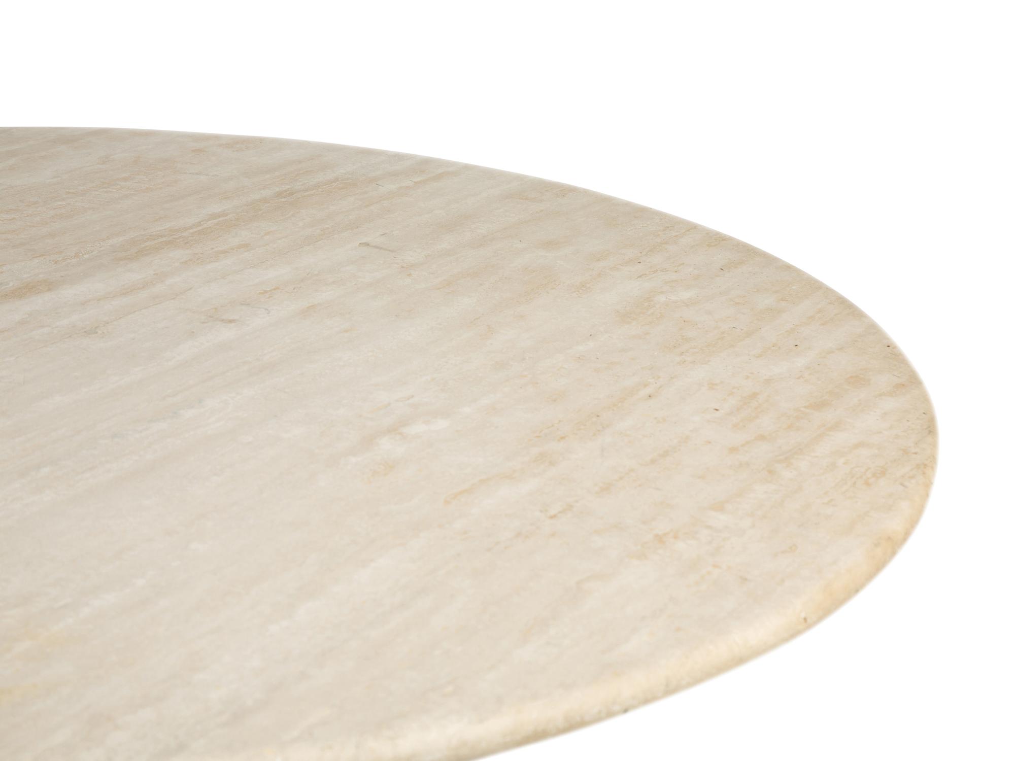 A Contemporary Travertine Pedestal Table — DRAENERT STUDIOS, 20TH CENTURY