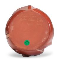 Red and Sienna Carved Pottery Vase