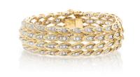 A Vintage 18 Karat Gold and Diamond Bracelet, 37.50 dwts.
