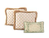 A Continental Tapestry Pillow and Three Modern Pillows