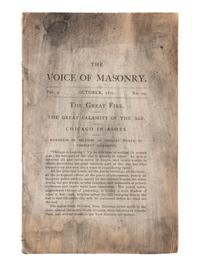 [CHICAGO FIRE]. BAILEY, John C.W. The Voice of Masonry. Vol. 9, No. 10. [Chicago]: [John C.W. Bailey], October 1871.