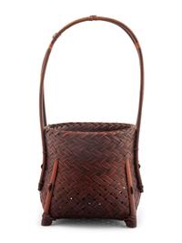 A Japanese Bamboo Ikebana Basket