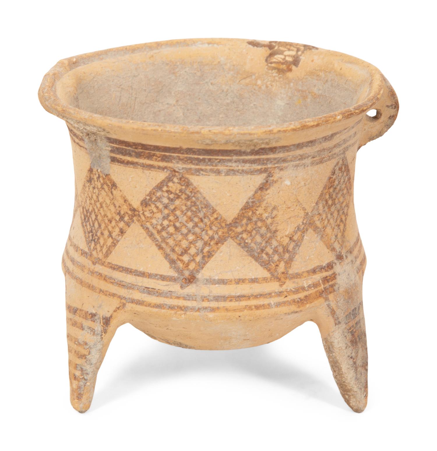 Three Neolithic Style Earthenware Footed Vessels