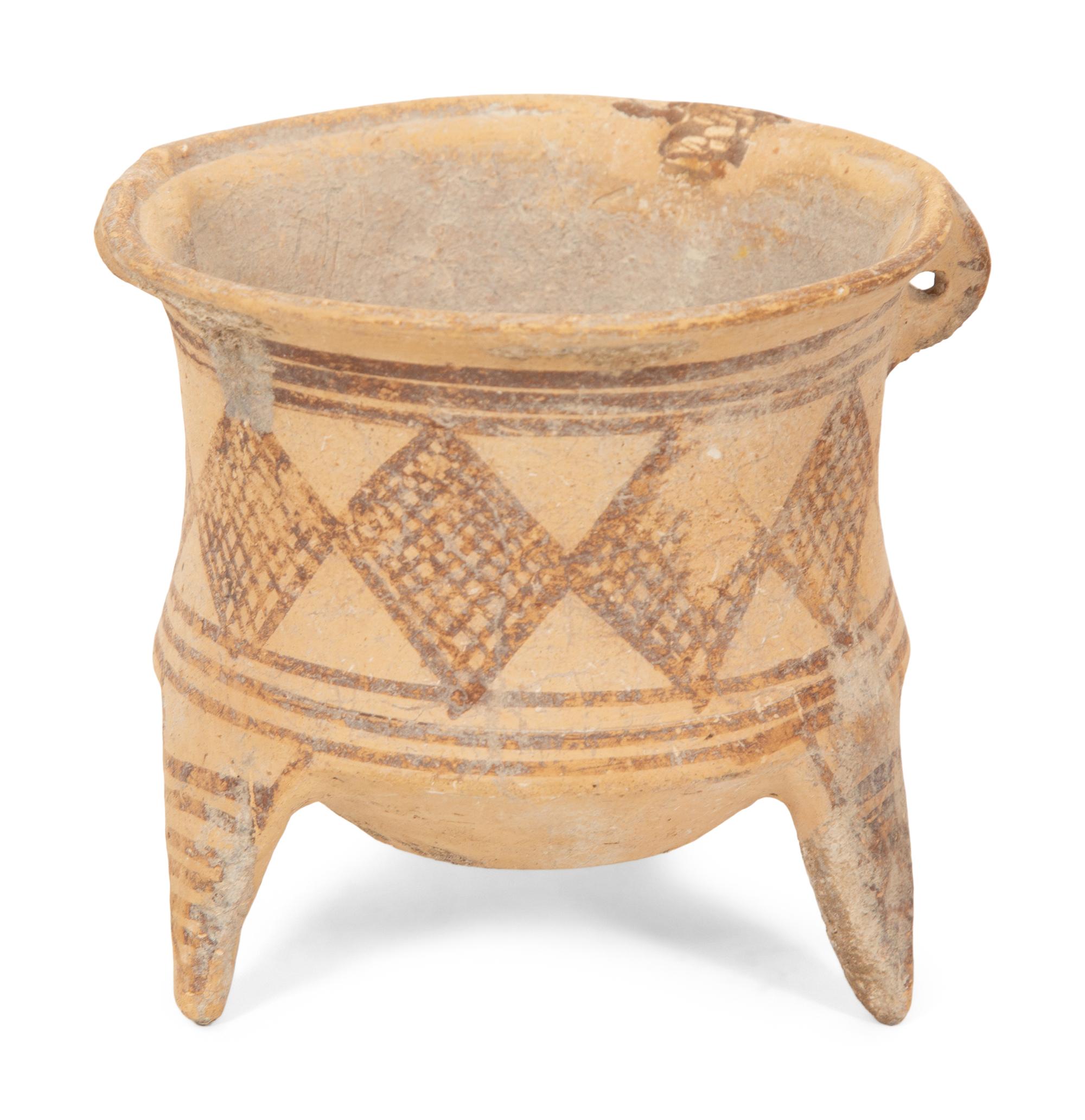 Three Neolithic Style Earthenware Footed Vessels