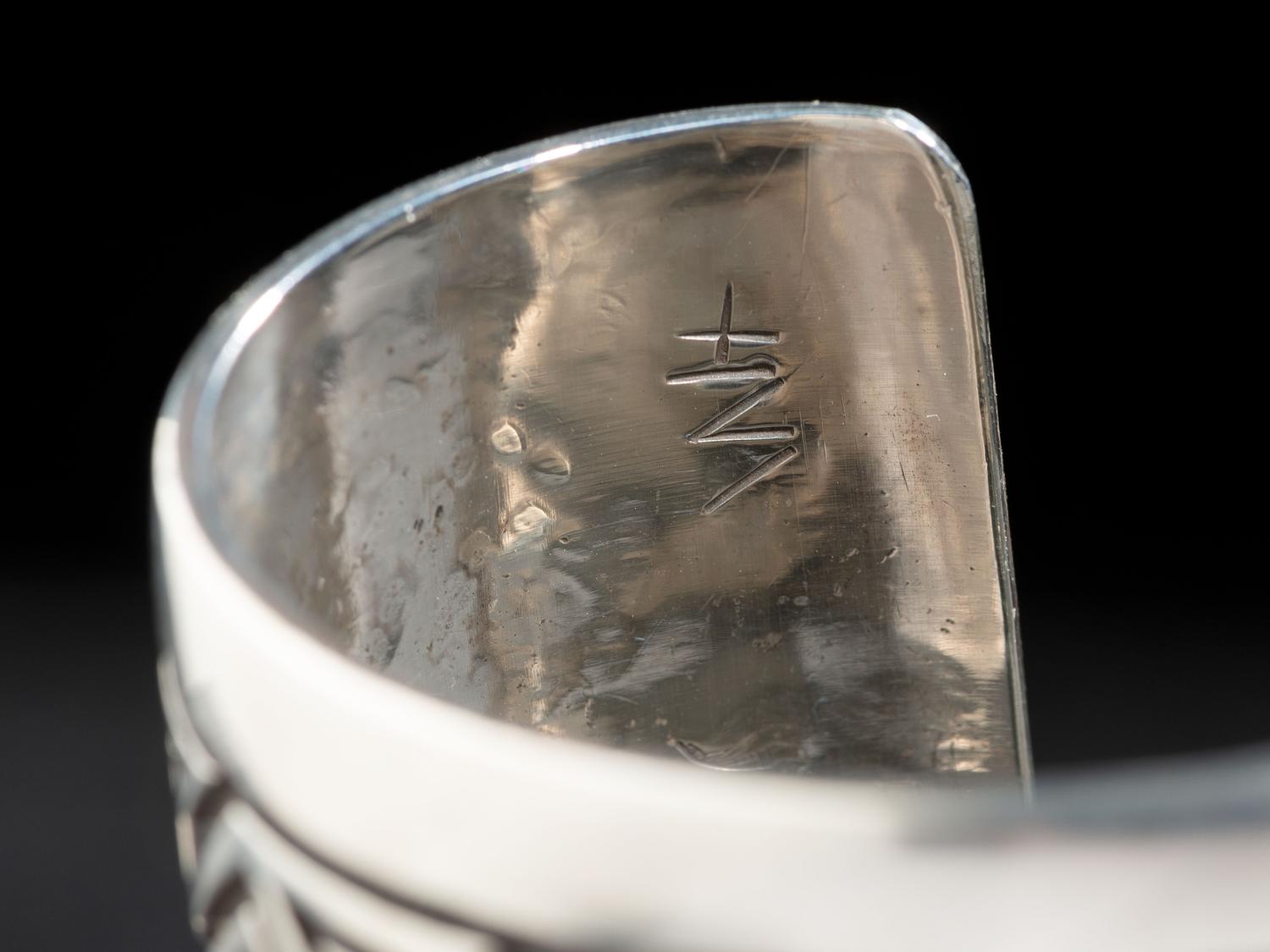 Sterling Silver Cuff Bracelet, with Repeating Greek Key Pattern