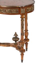 An Empire Style Inlaid Walnut and Bronze Mounted Side Table