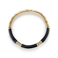 CARDI MILANO, YELLOW GOLD, ONYX, AND DIAMOND JEWELRY SET