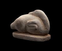 An Egyptian Limestone Model of a Trussed Duck