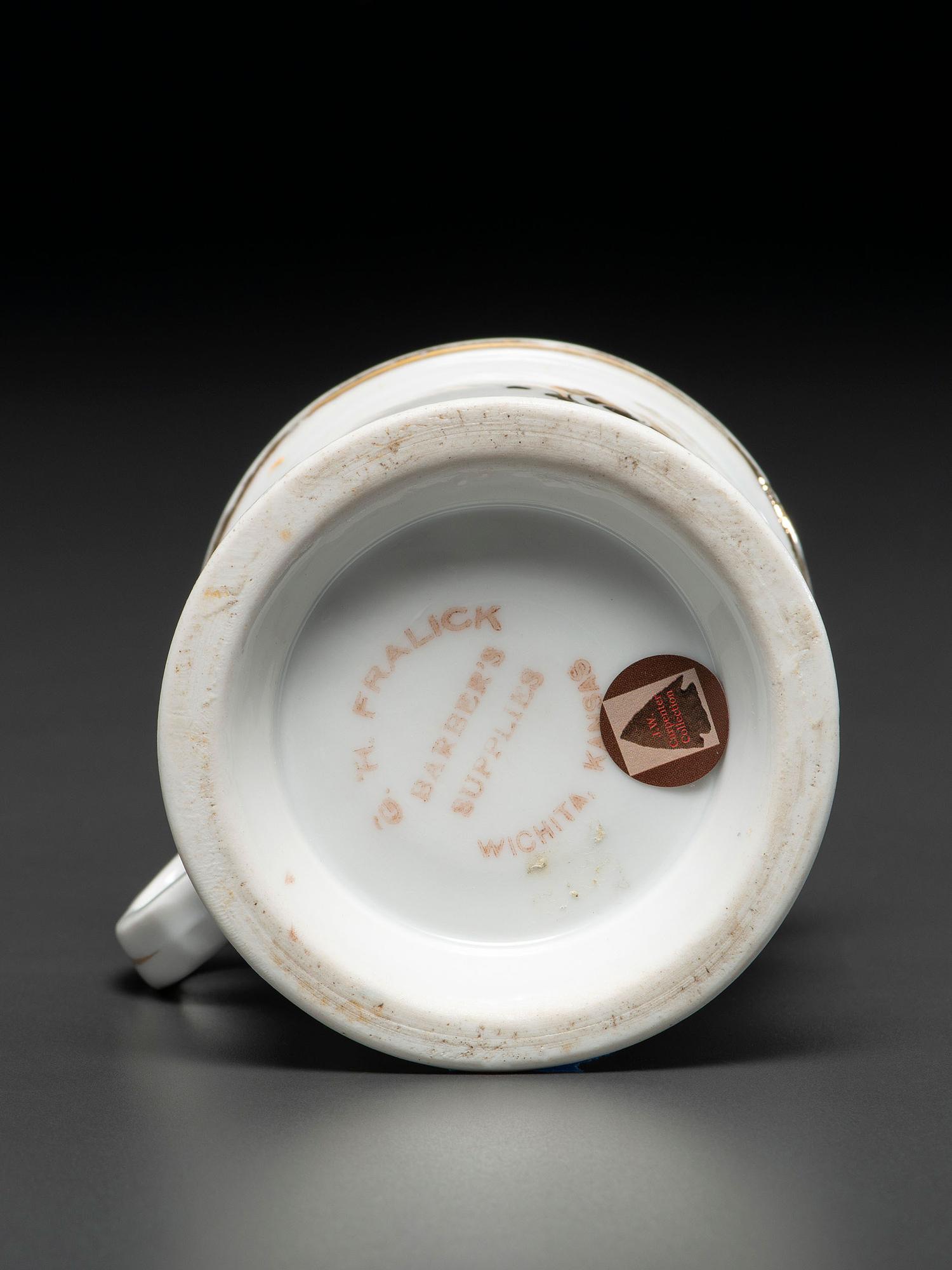 A Tractor Salesman's Porcelain Occupational Shaving Mug Belonging to Wallace White