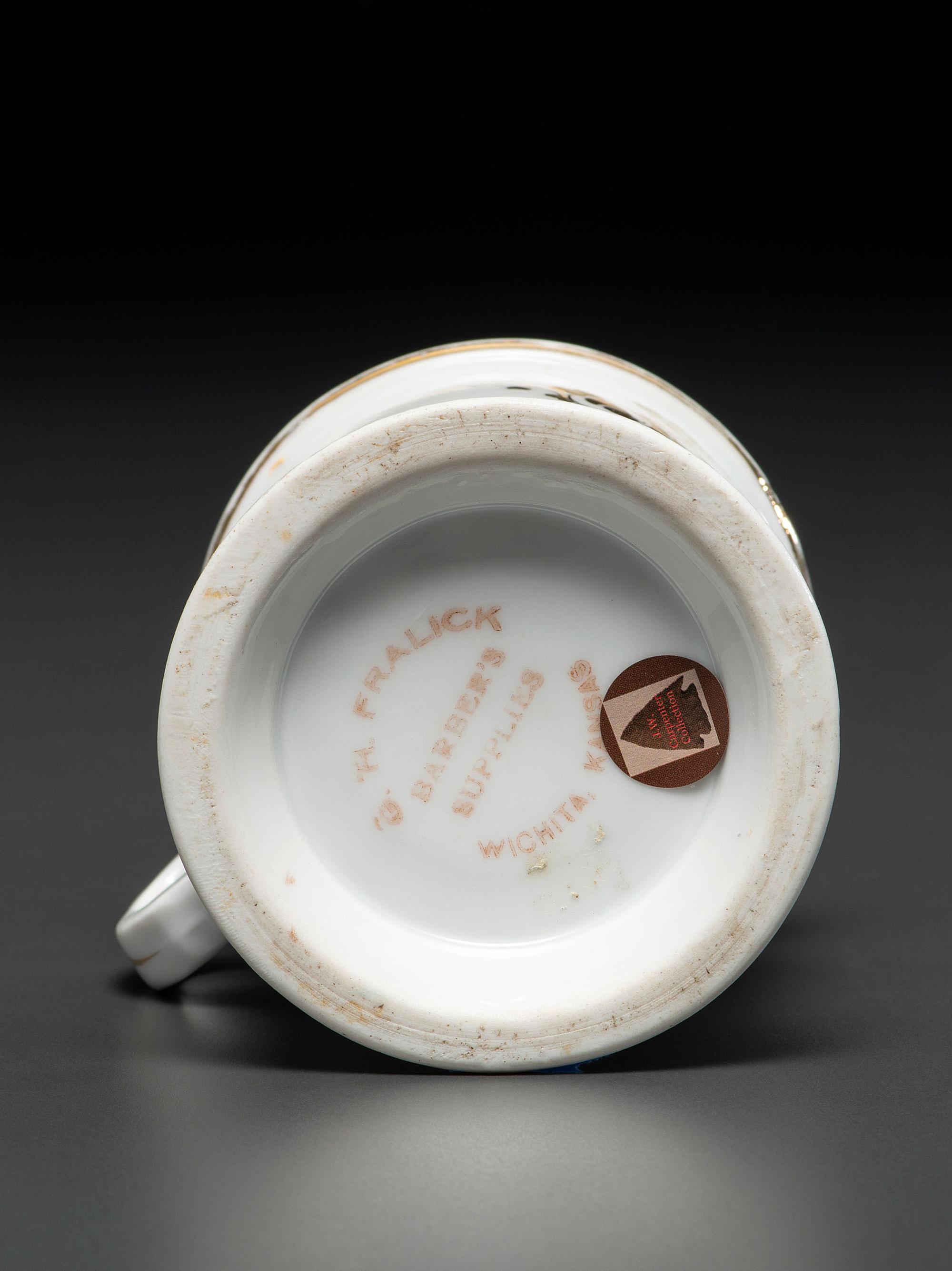 A Tractor Salesman's Porcelain Occupational Shaving Mug Belonging to Wallace White