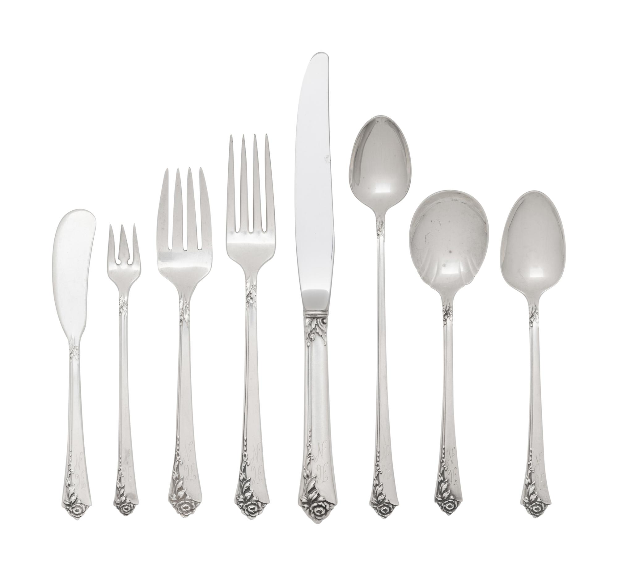 An American Silver Flatware Service