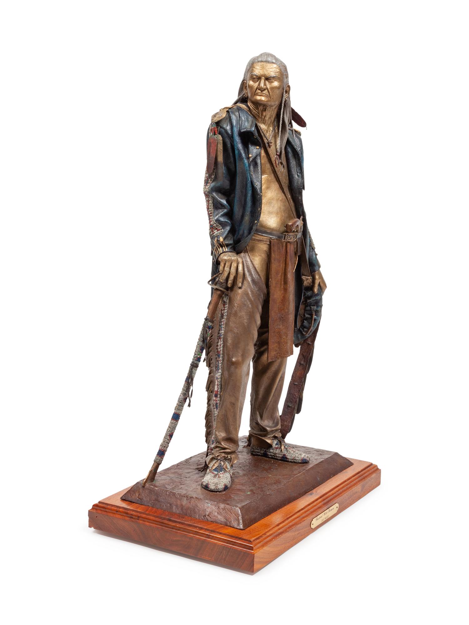 Retired with Honors , edition 39/50, circa 1990, pigmented bronze on wood base