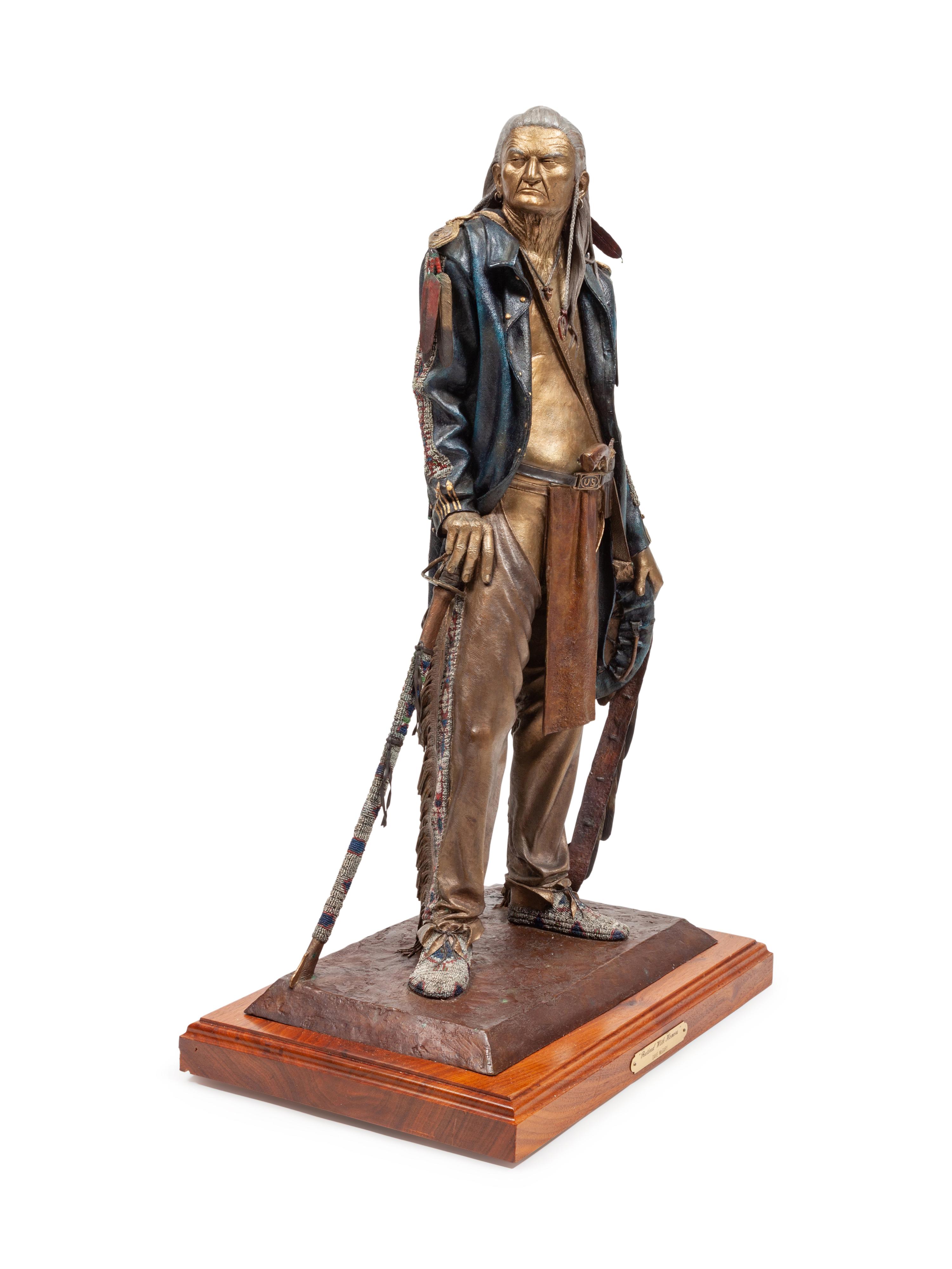 Retired with Honors , edition 39/50, circa 1990, pigmented bronze on wood base