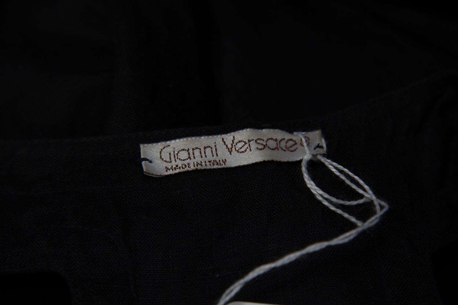 A Gianni Versace Black Linen Tank,