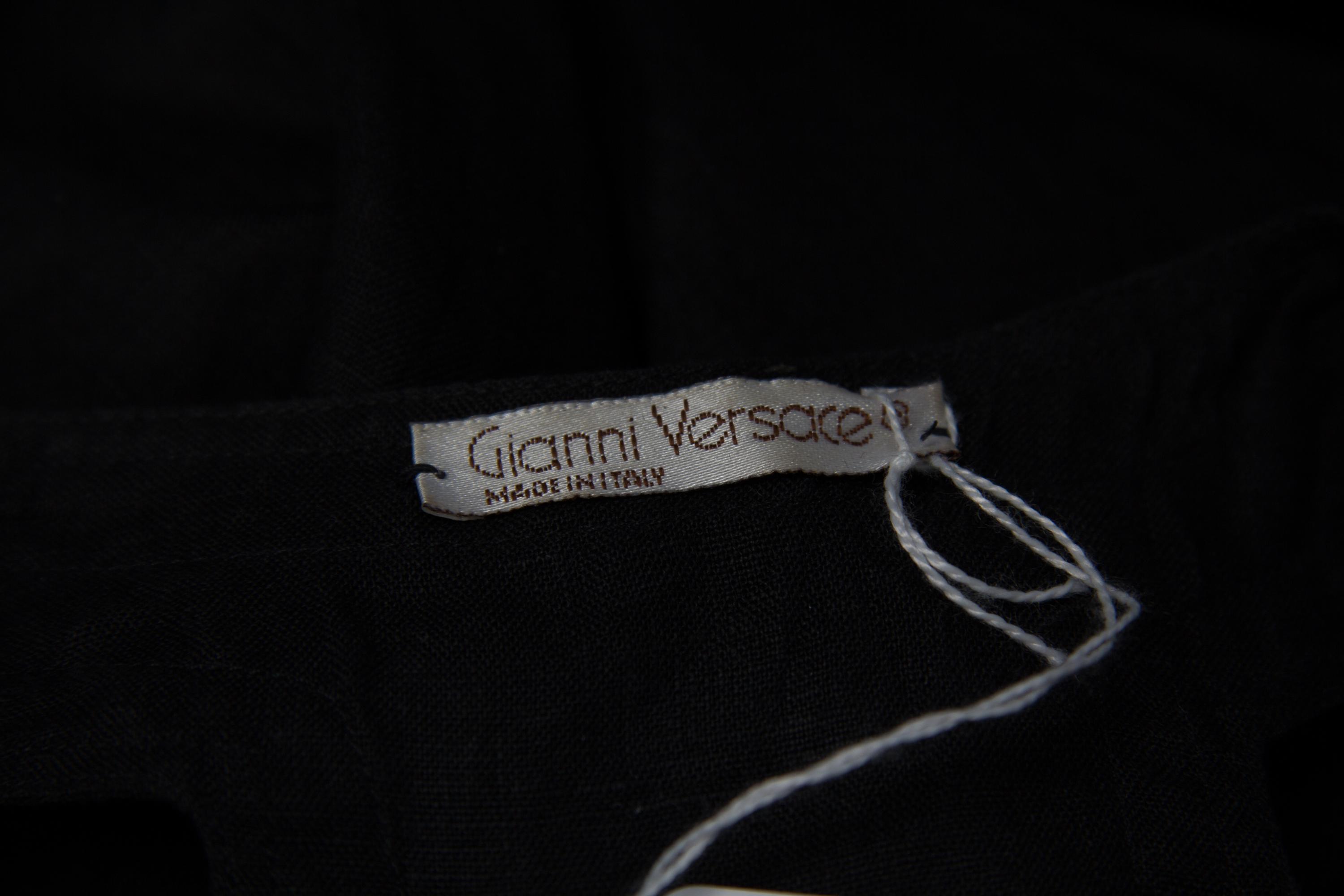 A Gianni Versace Black Linen Tank,
