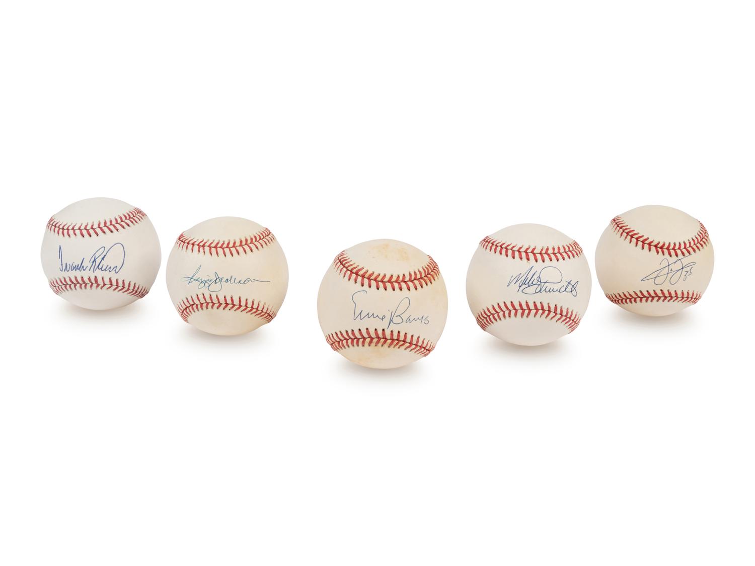 A Group of Five 500 Home Run Club Member Single Signed Autograph Baseballs (Beckett Authentication Services Certified),