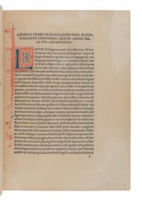 LEO I (ca 360-461, Pope from 400). Sermones et epistolae . Translated from Latin into Italian by Filippo Corsini. Florence: [Antonio di Bartolommeo Miscomini], 21 May 1485.