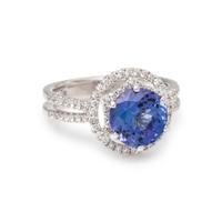TANZANITE AND DIAMOND RING