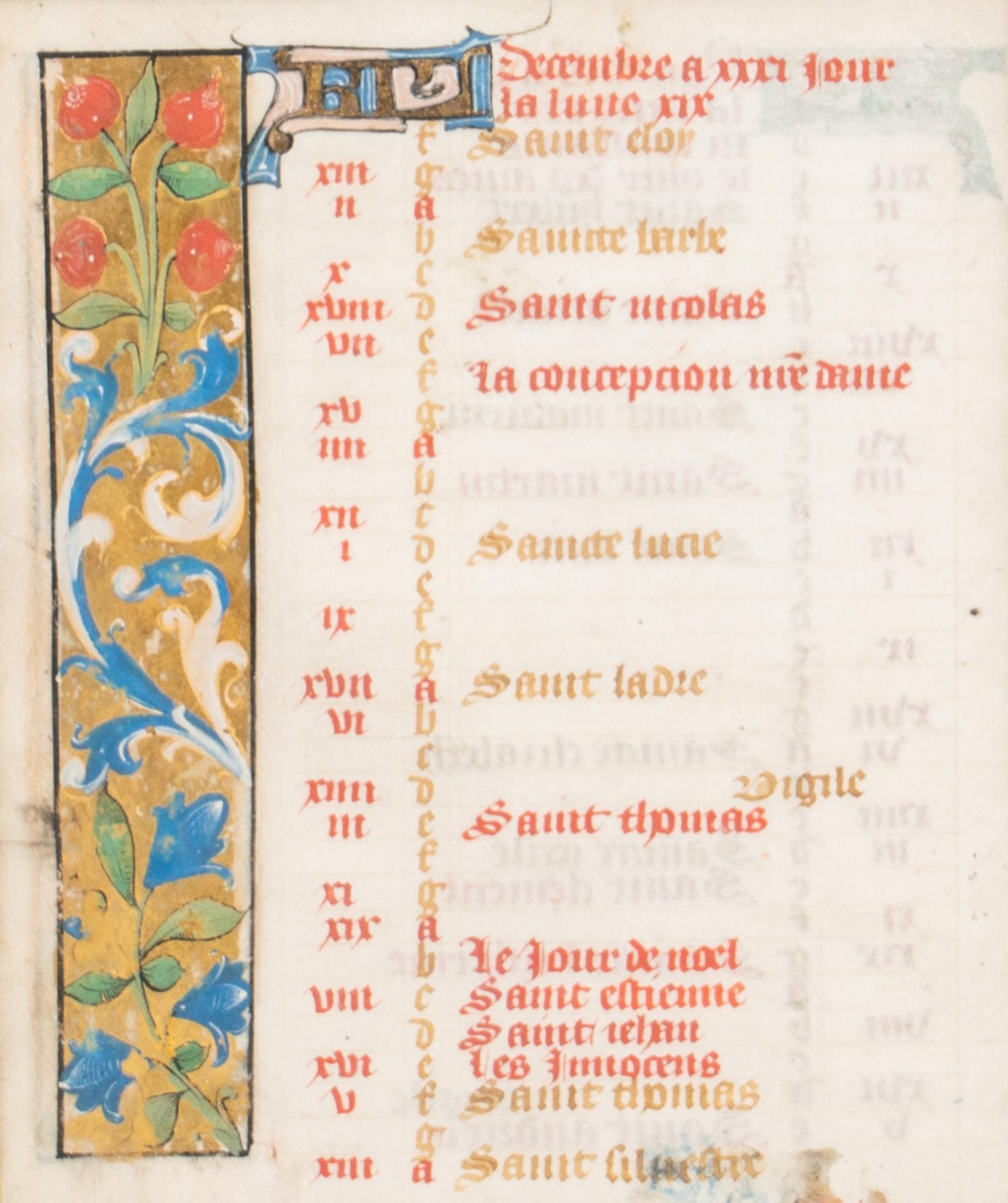 A leaf from a Book of Hours, in Latin, illuminated manuscript on parchment [ Northern France, c. 1460-1480].