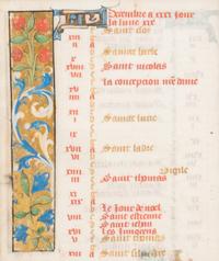 A leaf from a Book of Hours, in Latin, illuminated manuscript on parchment [ Northern France, c. 1460-1480].