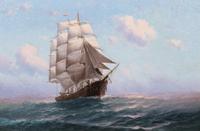 Theodore Victor Carl Valenkamph, (American, 1868-1924), Sailing Vessel on the High Seas