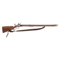 Contemporary Flintlock Jaeger Rifle with Carved and Fluted Stock