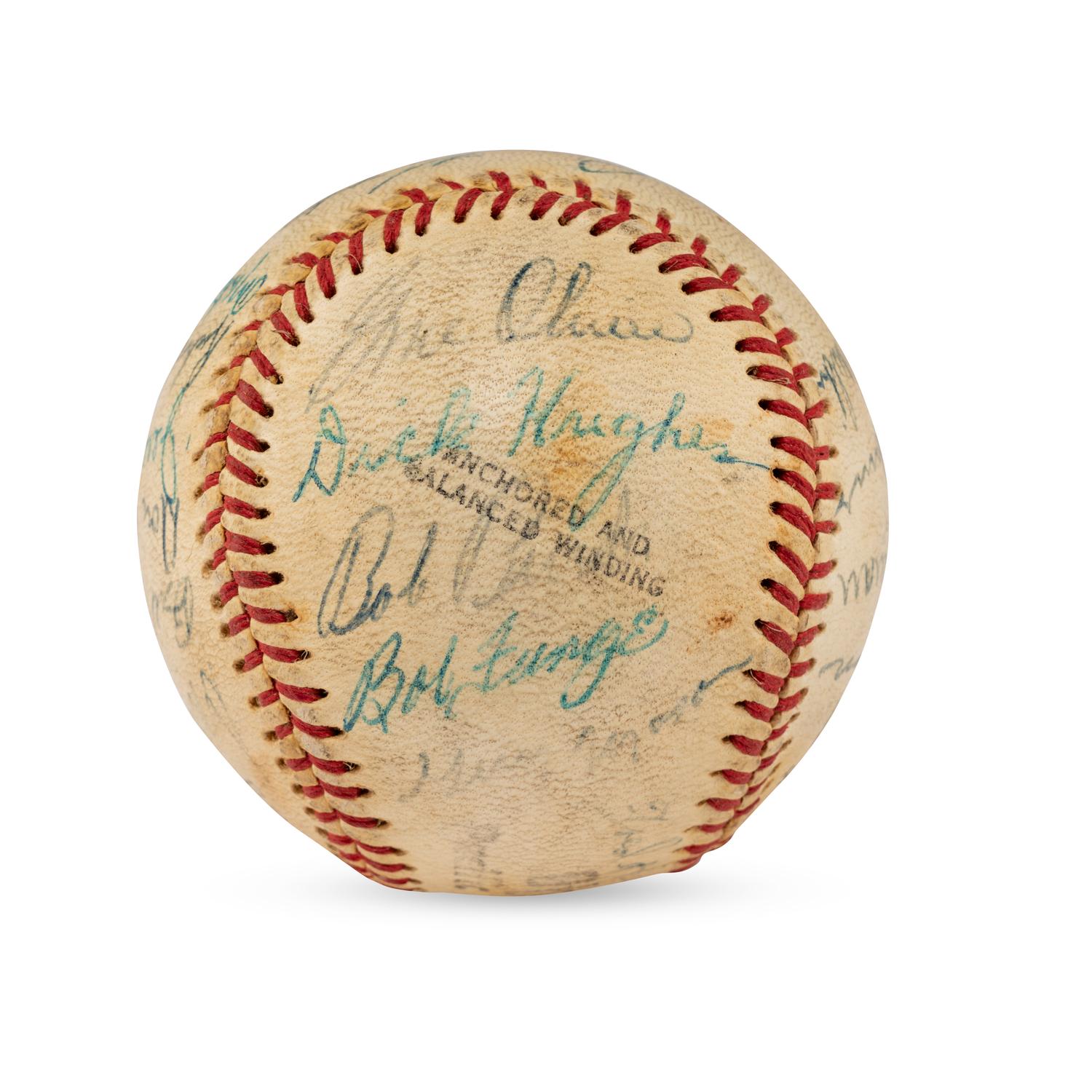 A 1961 Portland Beavers Team Signed Autograph Baseball Featuring Satchel Paige (Beckett Authentication Services Letter of Authenticity)