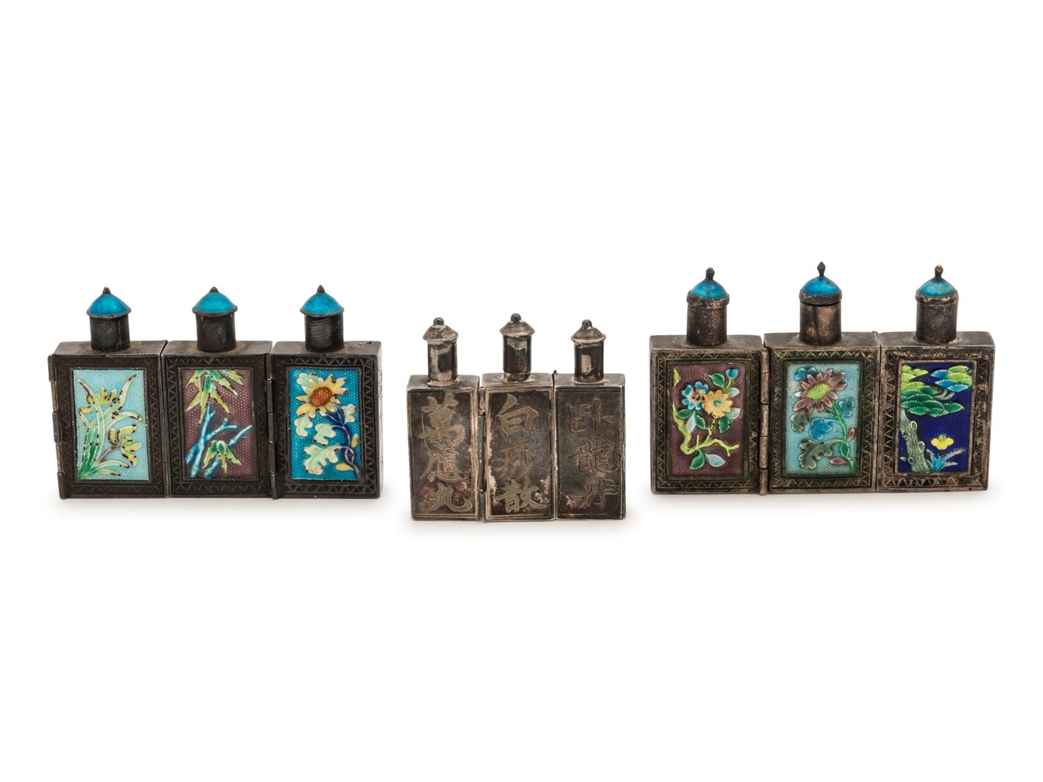 Six Chinese Metal Snuff Bottles