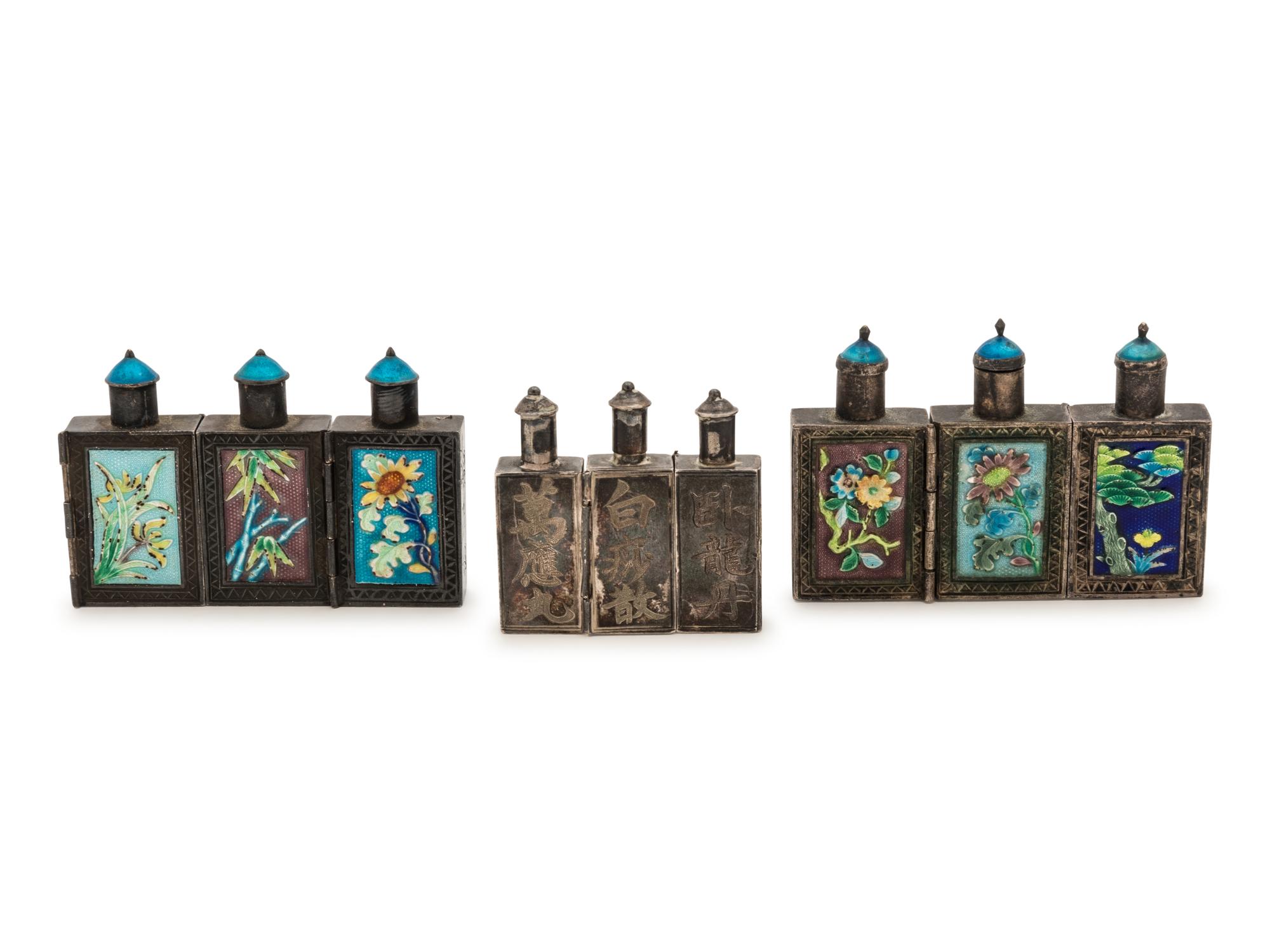Six Chinese Metal Snuff Bottles