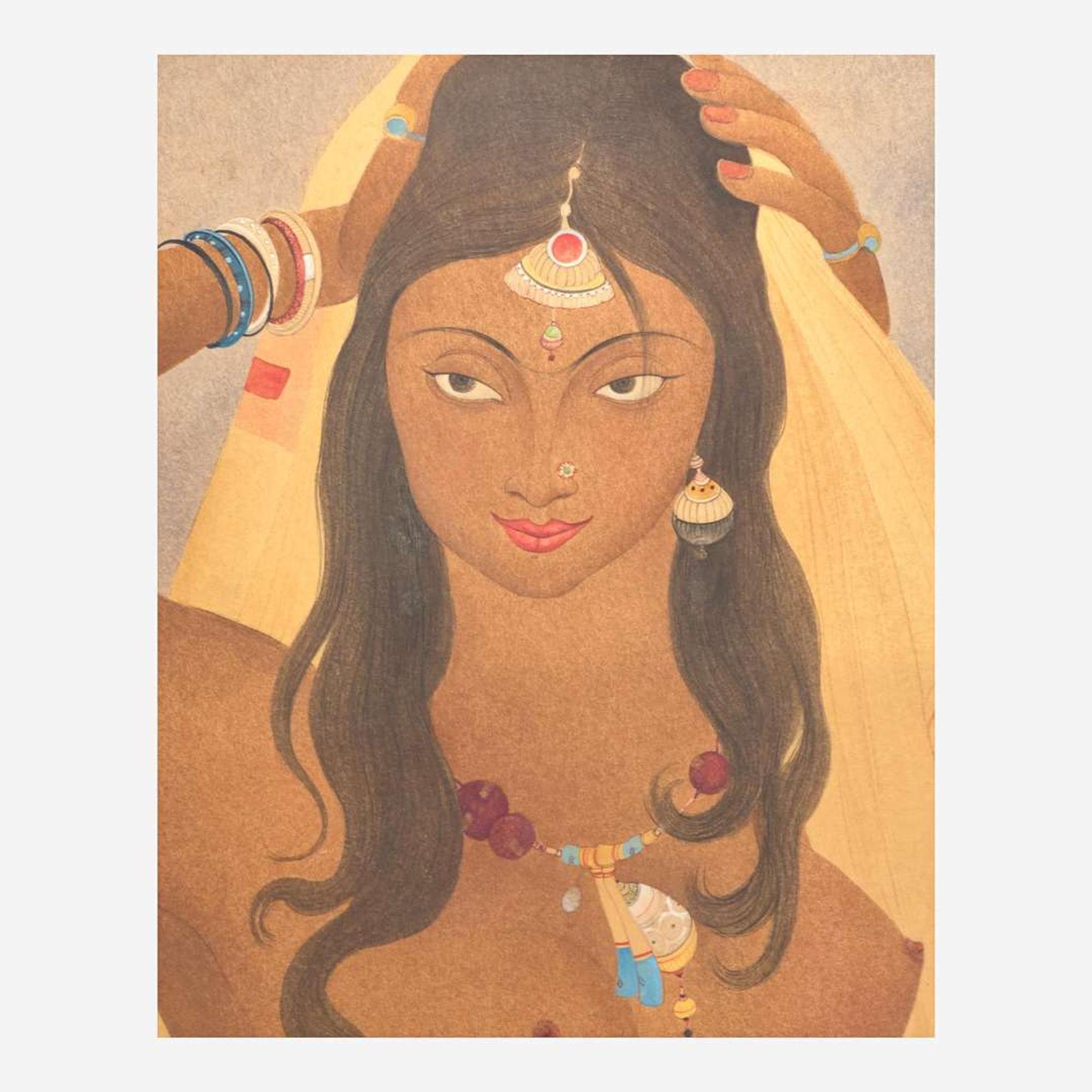 Abdur Rahman Chughtai (Pakistani, 1894-1975) Nude Goddess