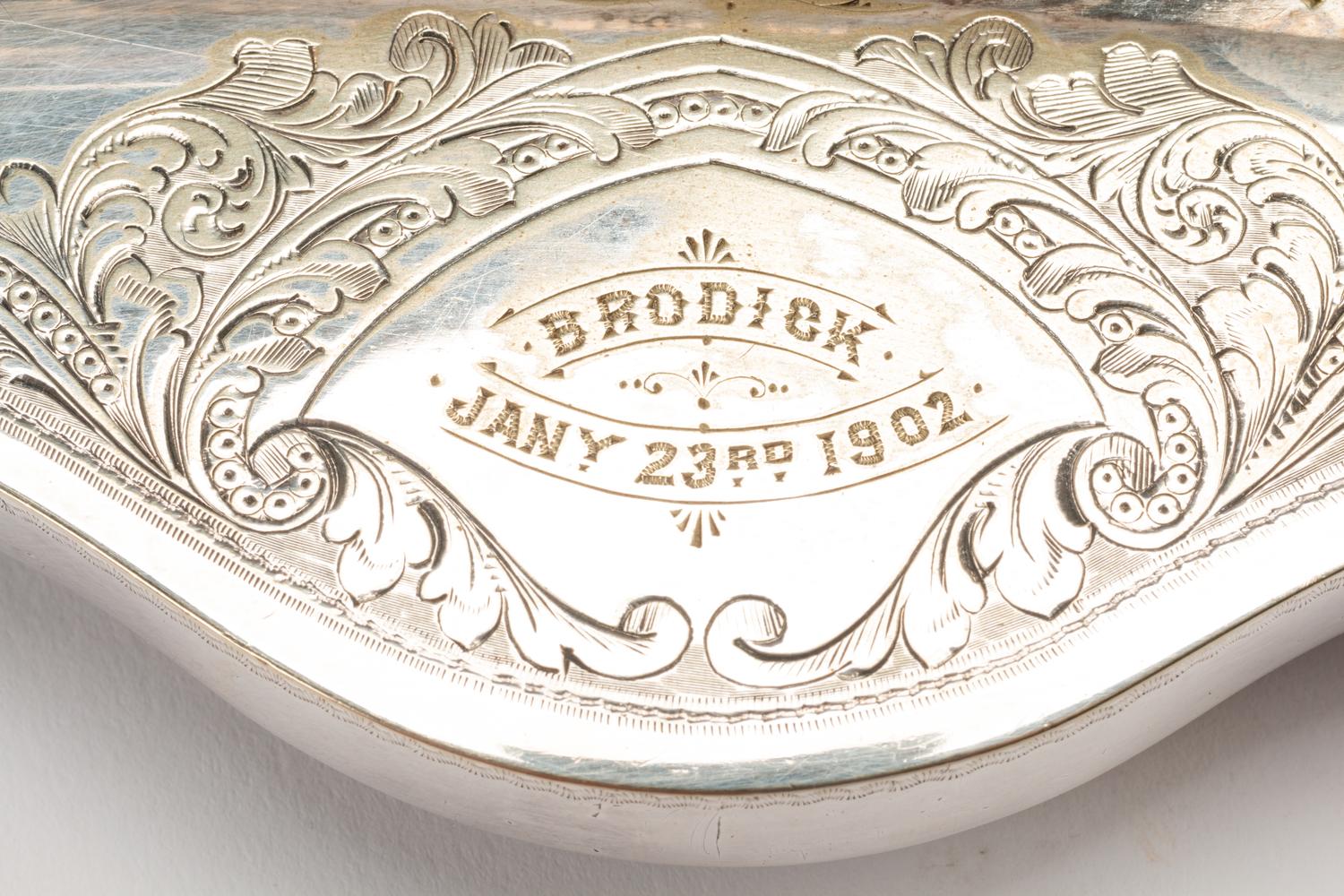 A Silver-Plate and Cut Glass Presentation Inkwell