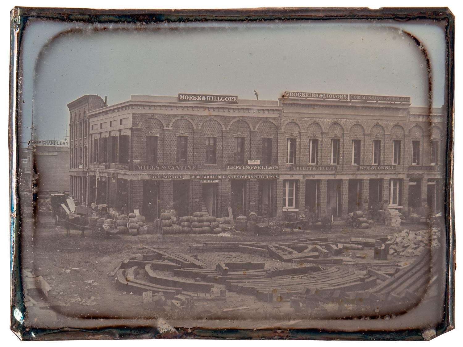 [CALIFORNIA - EARLY PHOTOGRAPHY]. Whole plate daguerreotype of San Francisco, California. Circa 1852-1853.