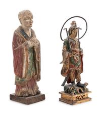 Two Polychrome Painted Wood Figures