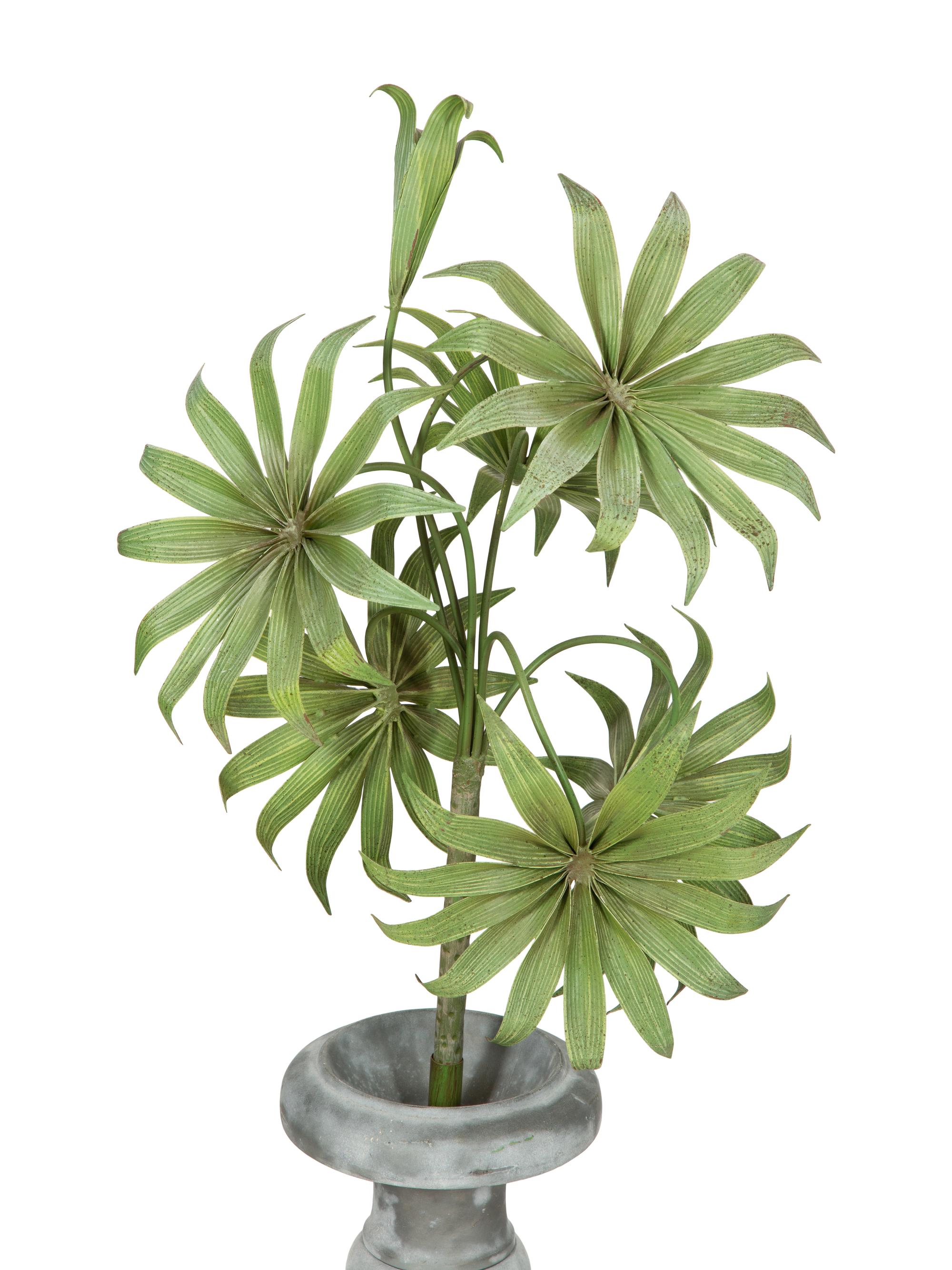 A Pair of Painted Tole Models of Palm Trees