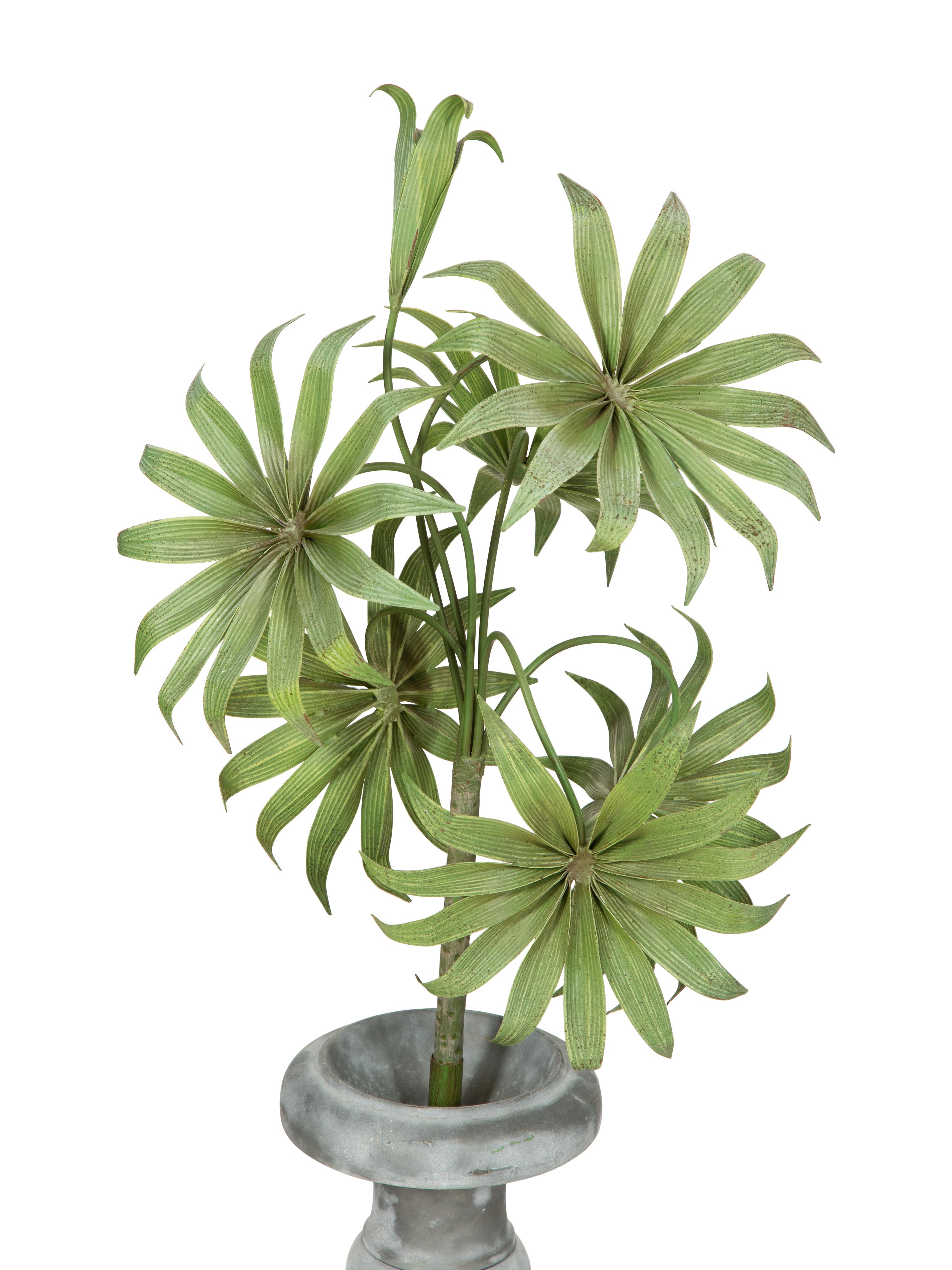 A Pair of Painted Tole Models of Palm Trees
