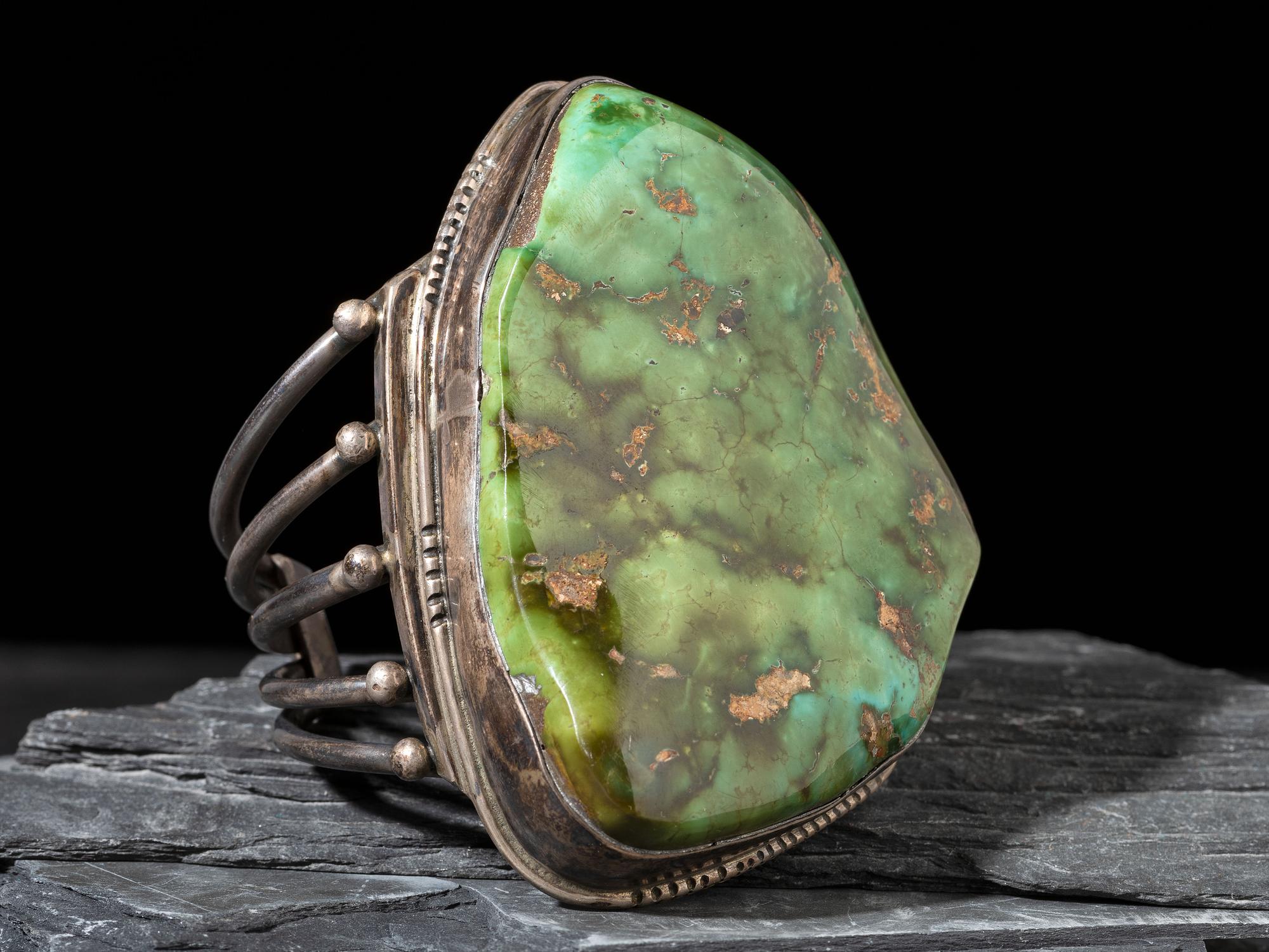 Large Royston Turquoise and Sterling Silver Cuff Bracelet