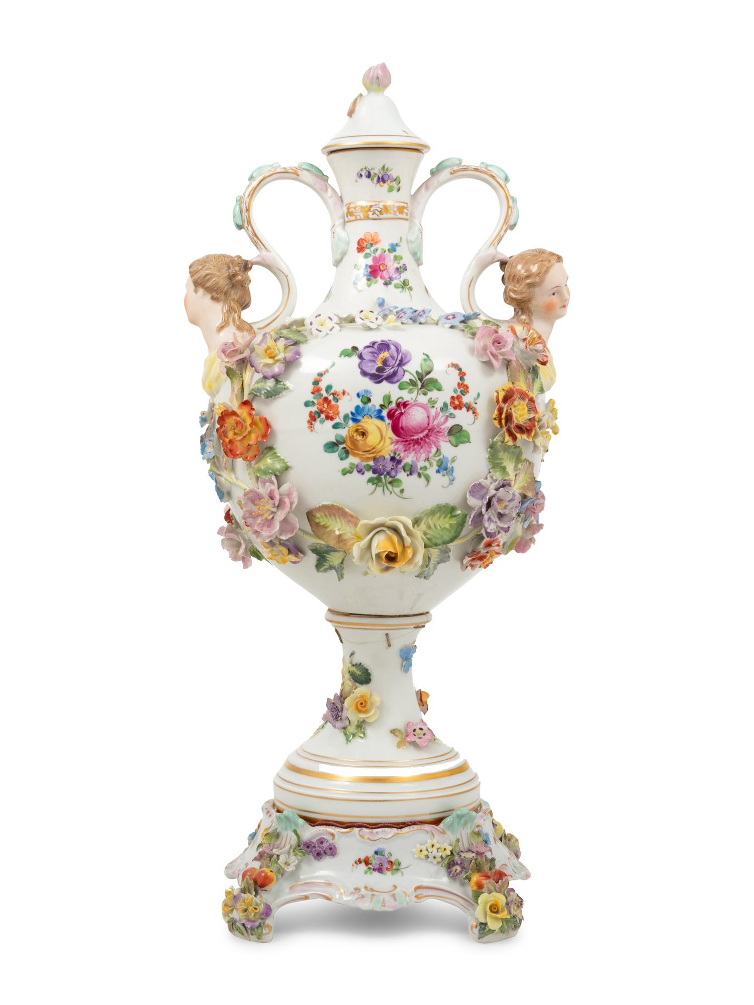 A Dresden Porcelain Urn