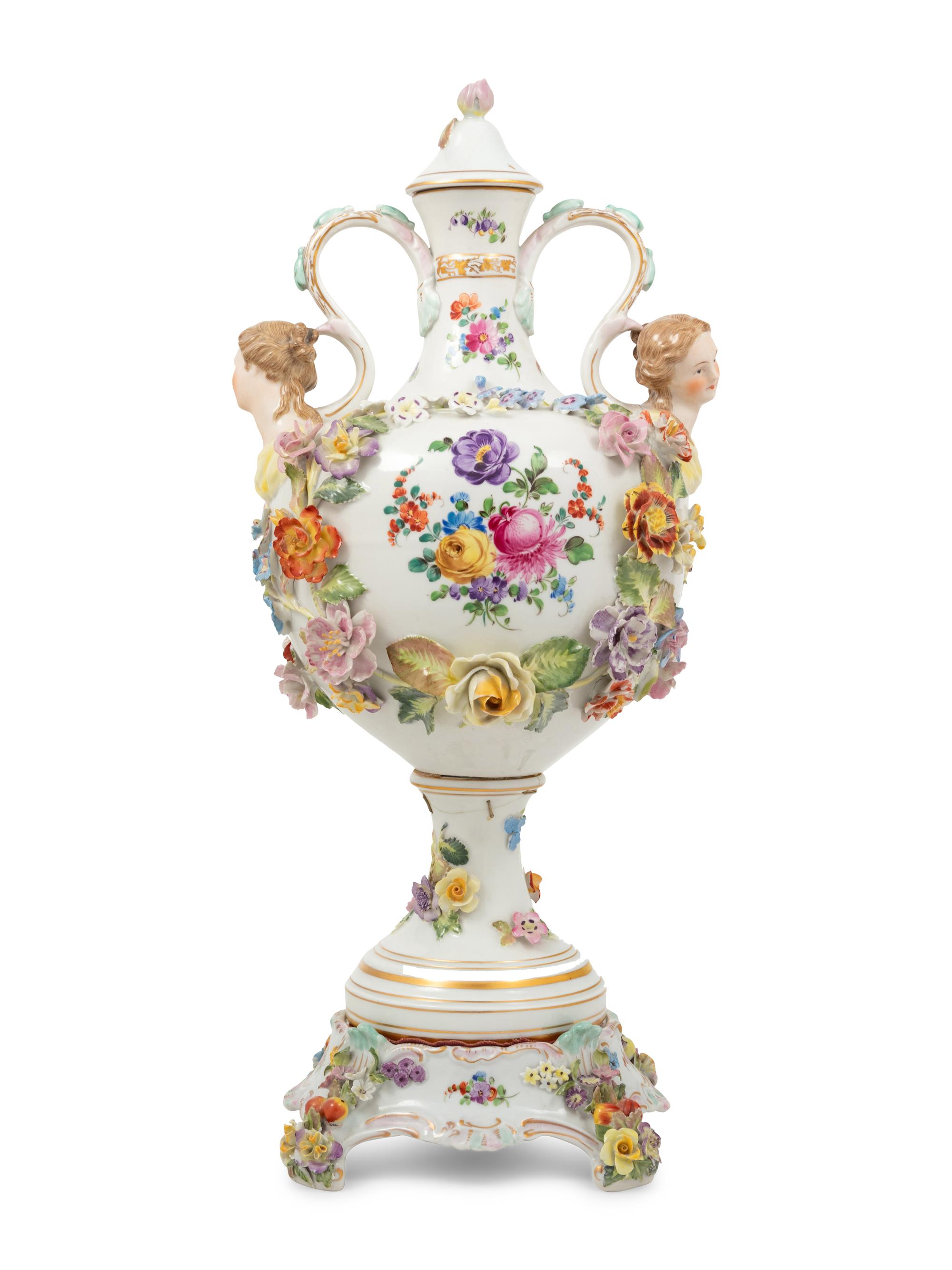 A Dresden Porcelain Urn
