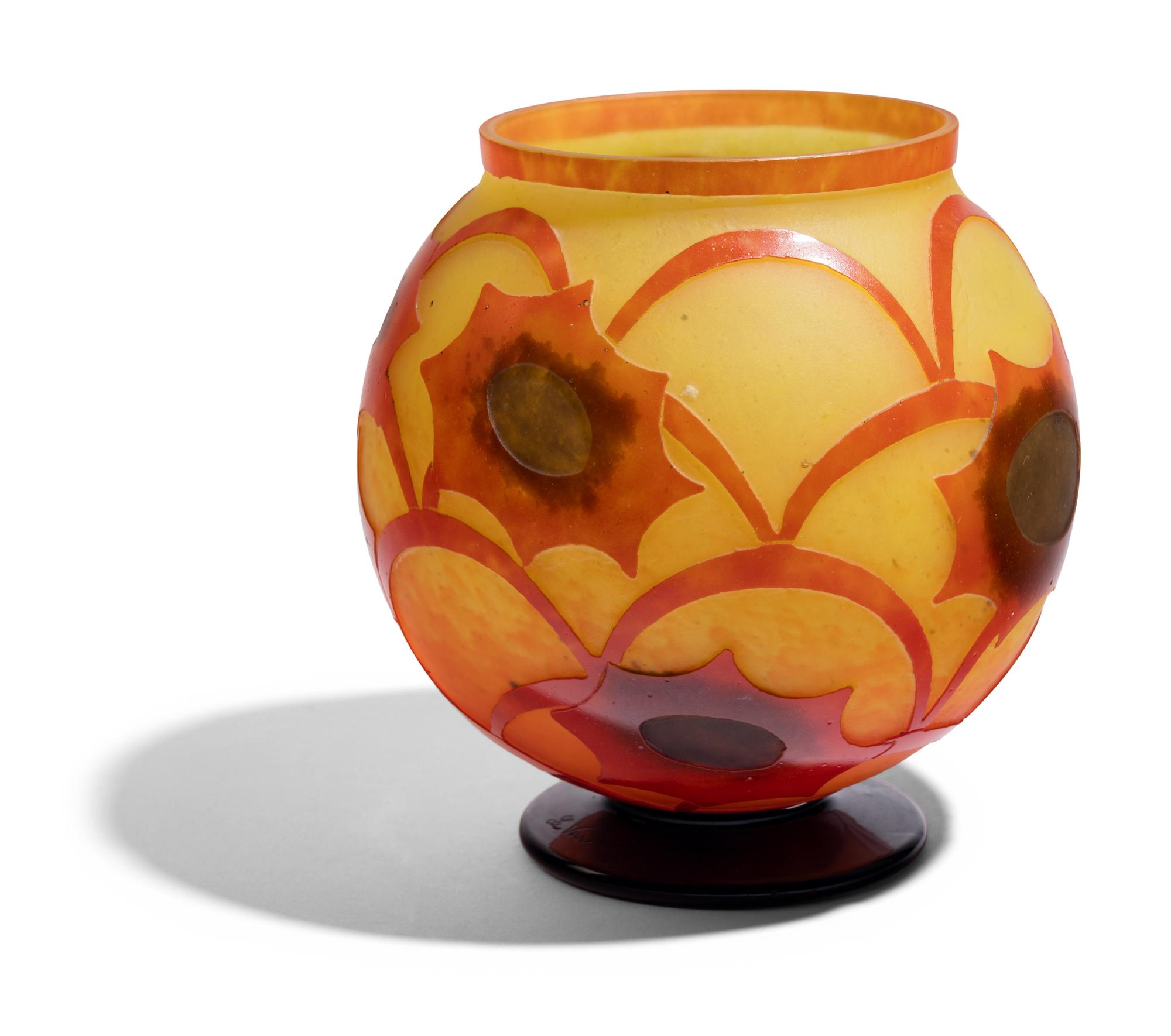 La Verre Francais Cosmos Vase Circa 1930