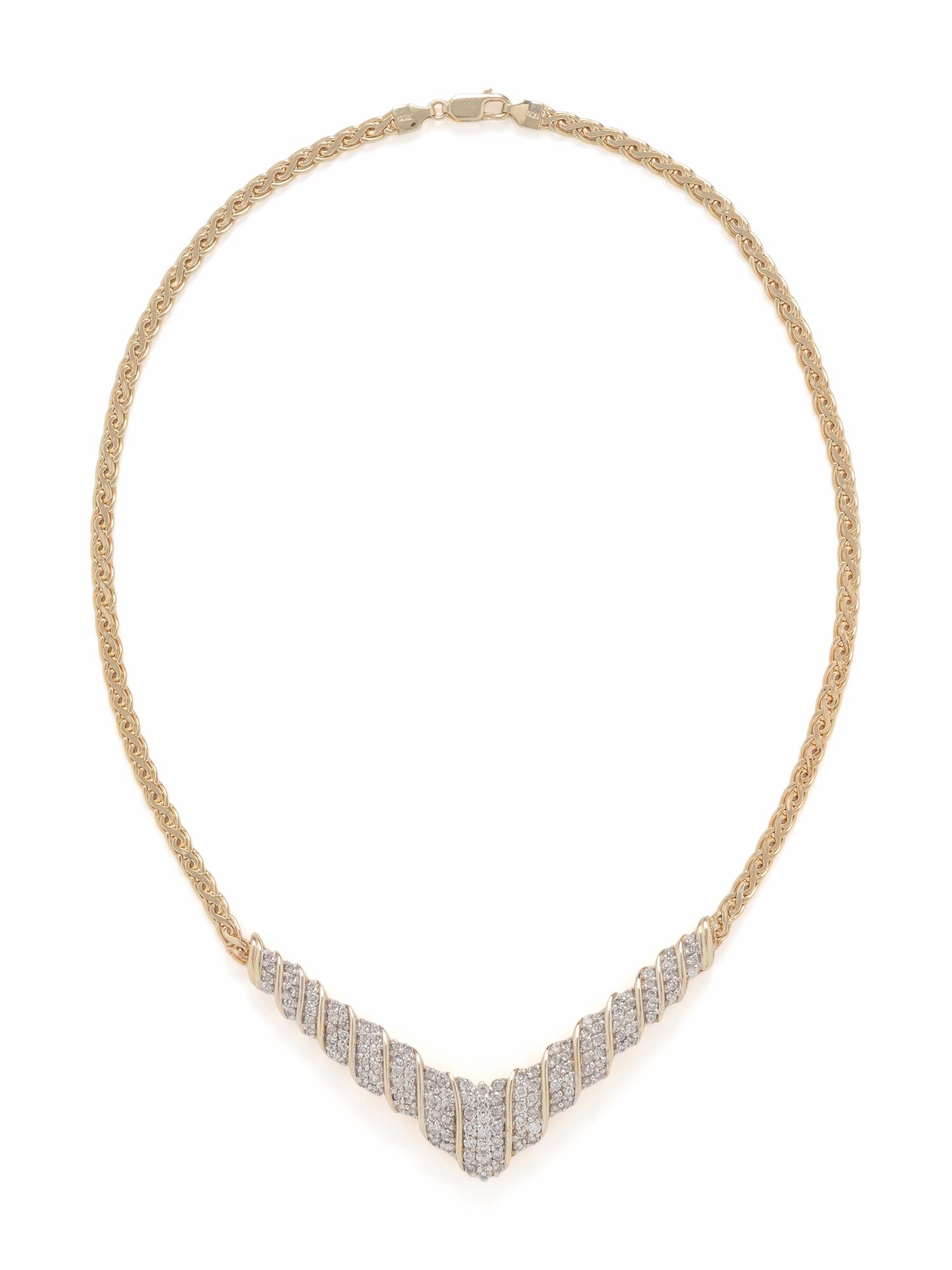 YELLOW GOLD AND DIAMOND NECKLACE