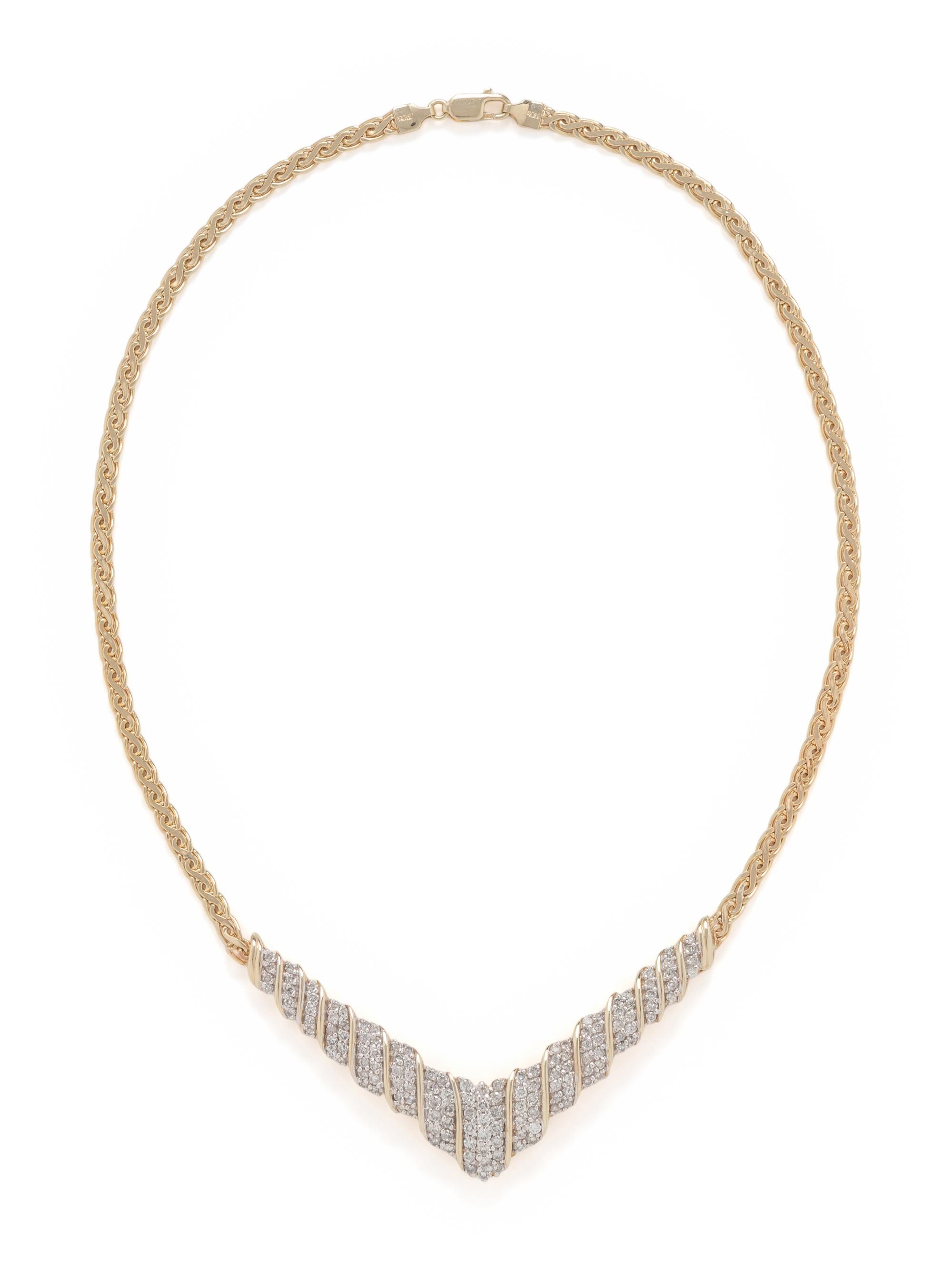 YELLOW GOLD AND DIAMOND NECKLACE