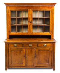 An American Maple Step Back Cupboard Height 83 x width 63 1/2 x depth 19 1/2 inches. — 19TH CENTURY
