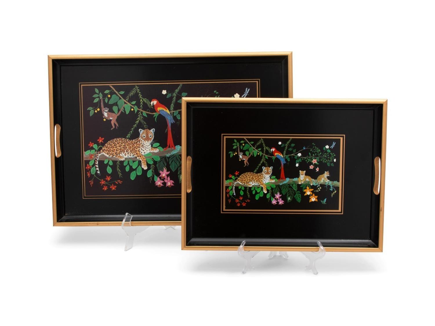 A Collection of Lynn Chase Serving Trays and Placemats — 21ST CENTURY