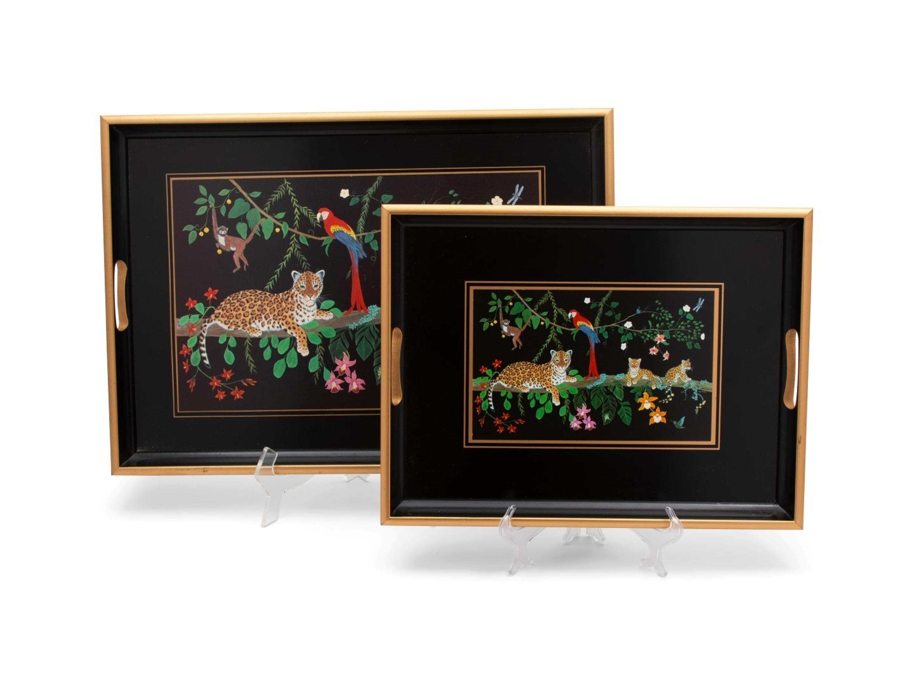 A Collection of Lynn Chase Serving Trays and Placemats — 21ST CENTURY