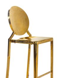 A Pair of Gilt Decorated Steel Eclipse Bar Stools