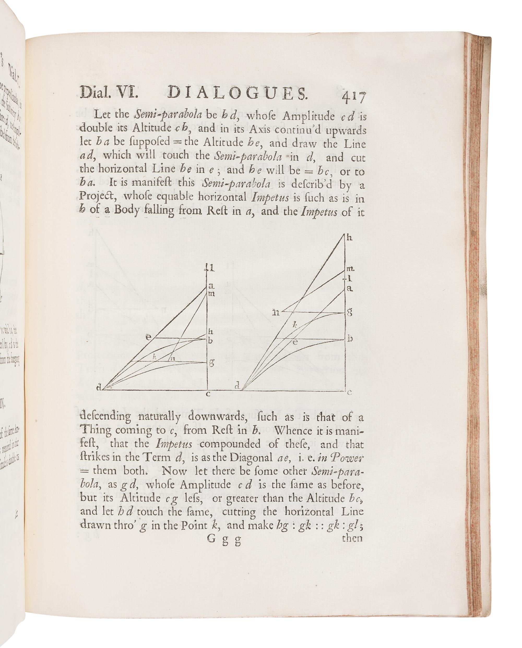 GALILEI, Galileo (1564-1642). Mathematical Discourses Concerning Two New Sciences relating to Mechanicks and Local Motion . London: Samuel Baker, 1734.