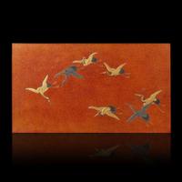 A Japanese lacquered "Cranes" table cabinet 日本漆器小柜 Meiji/Taisho period ?????