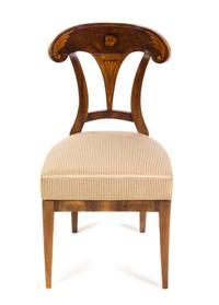 A Biedermeier Burlwood and Marquetry Side Chair Height 36 1/2 inches. — SECOND QUARTER 19TH CENTURY