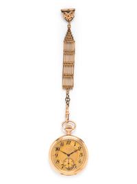 WALTHAM, 14K YELLOW GOLD OPEN FACE POCKET WATCH